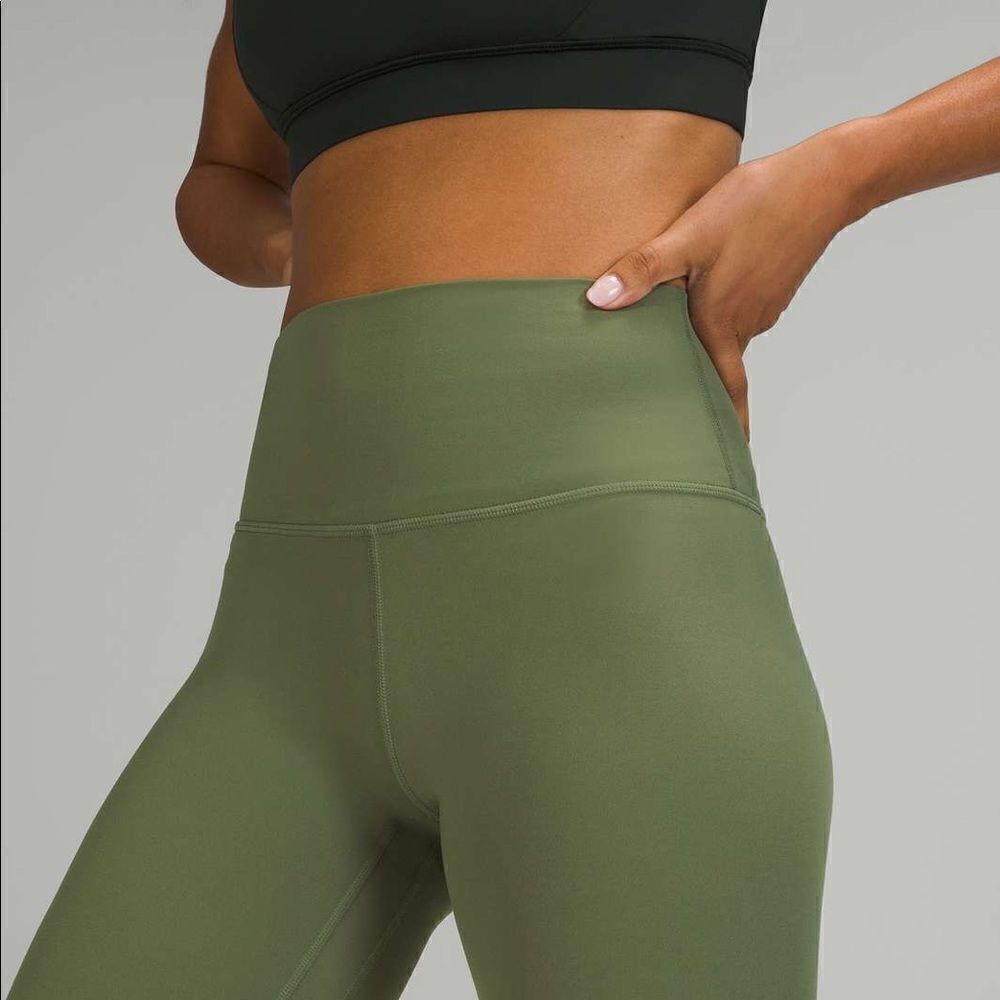 Lululemon Align High-Rise Pant 25" Green Twill Size 20 - Picture 3 of 7